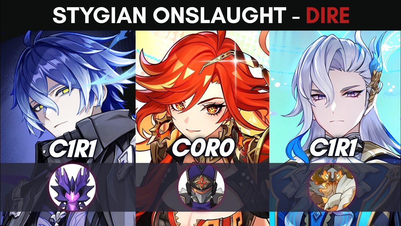 Stygian Onslaught LUNA 4 Dire Lvl 6 | C1R1 Flins X C0R0 Mavuika X C1R1 Neuvillette | Genshin Impact