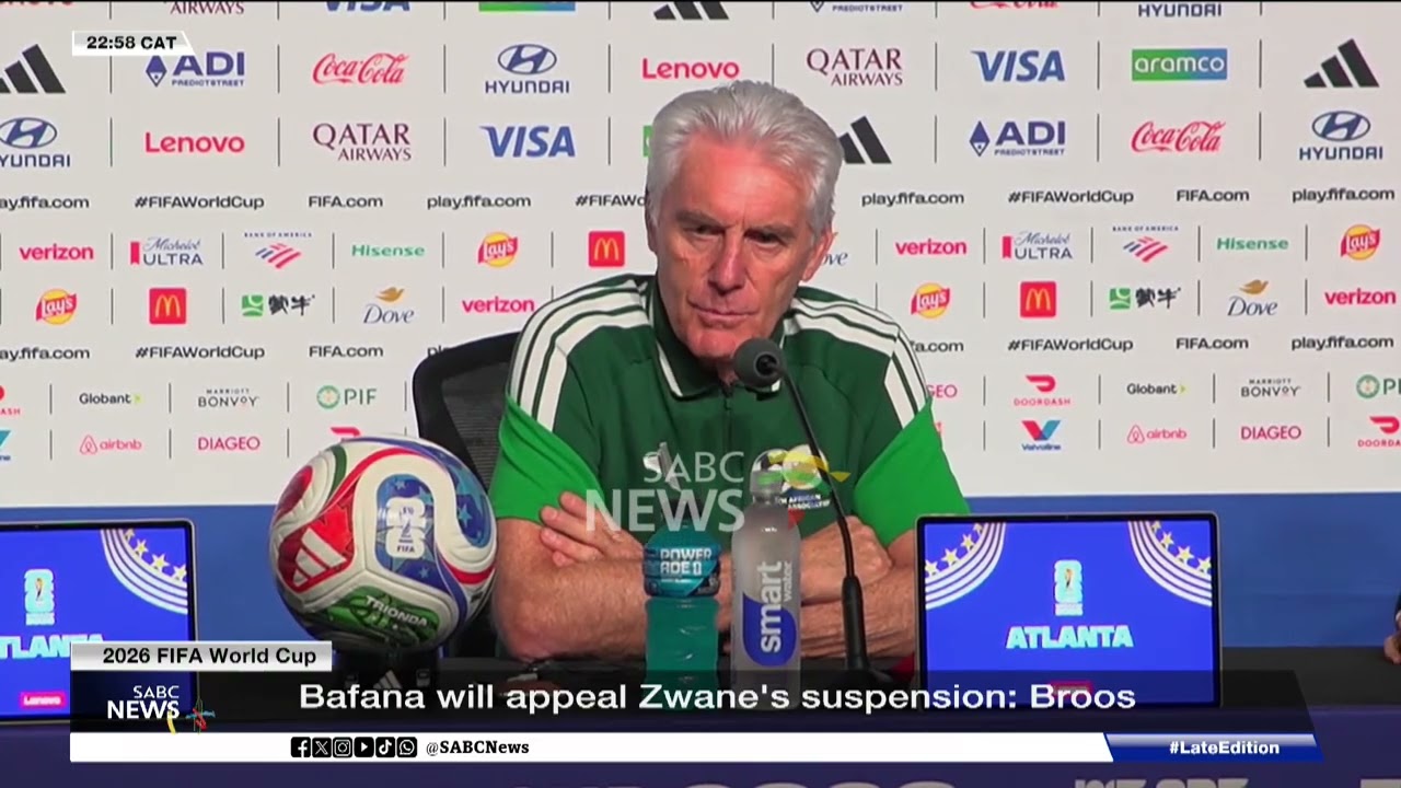 FIFA World Cup 2026 | Bafana to appeal Zwane's suspension: Broos