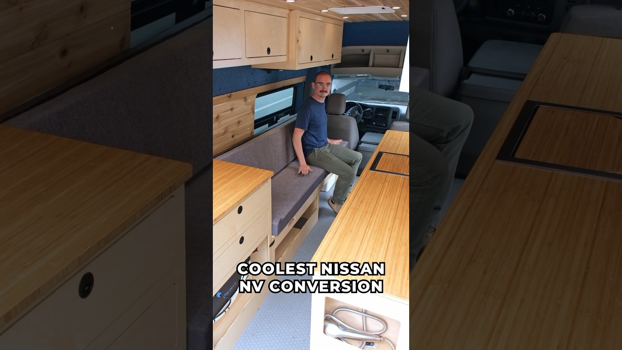 Super cool Nissan NV3500 camper van conversion with transforming furniture build by Camp N Car 🚐