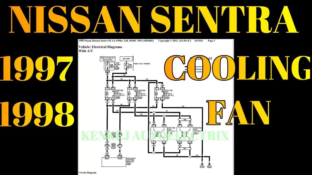 4WIRES COOLING FAN MOTOR CONNECTION/ 1997-98 NISSAN SENTRA A/T