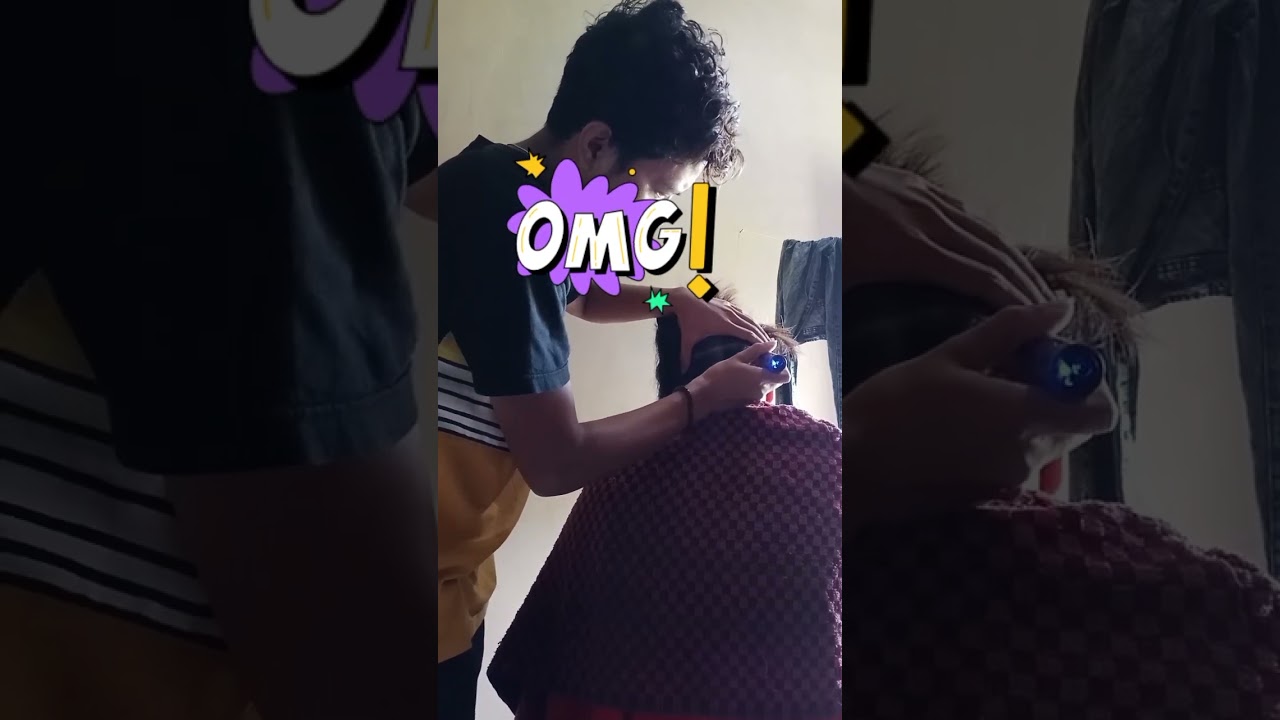 pacar ku potong rambut Bob undercut di belakang rumah😍