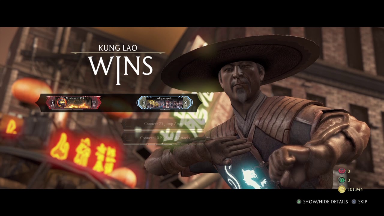 MKX - Eddy Wang Hat Trick Kung Lao Online Play