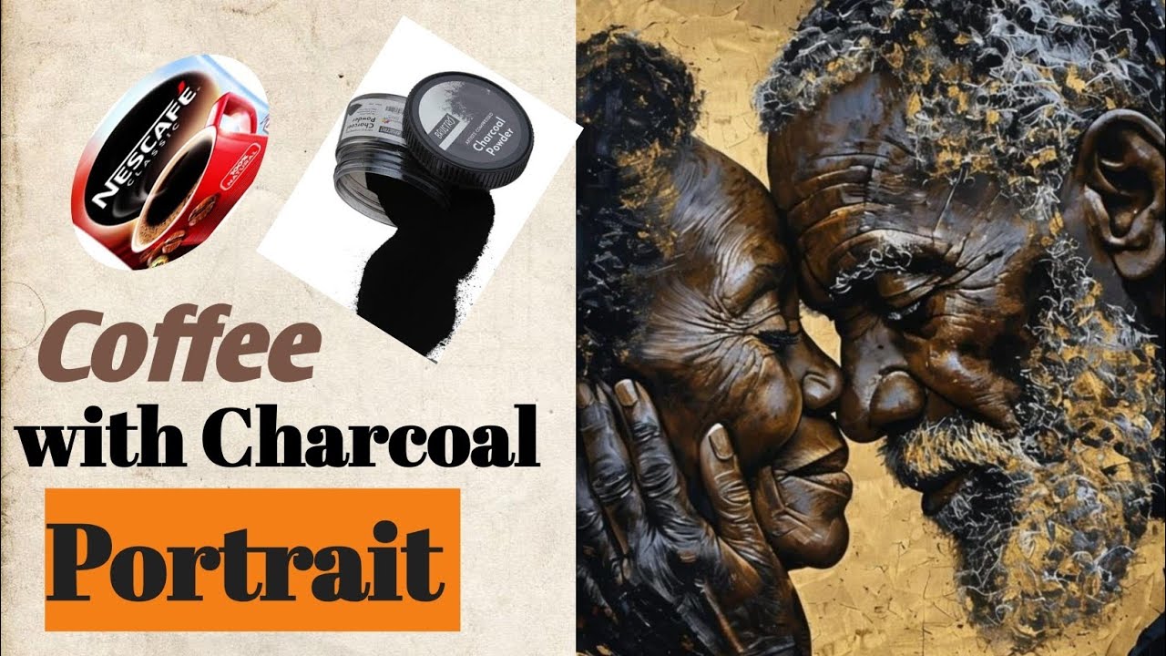 Coffee ☕ with Charcoal Powder Portrait 😊❤️#art #portraitart #charcoal #artist #painting 