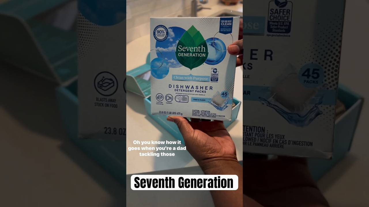 Cleaning with @seventhgeneration Dish Detergent Packs #shorts #cleanwithme #cleaningmotivation