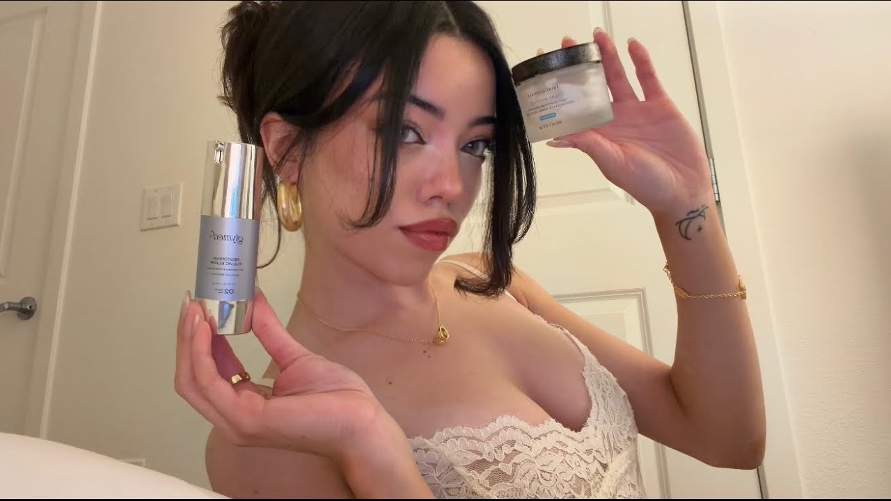 ASMR Doing Your Skincare Before Bed! 
