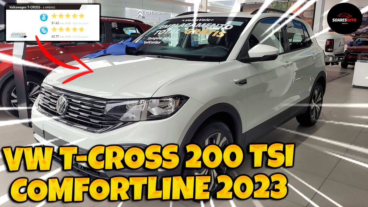 VW T-Cross 200 TSI Comfortline 2023 | Um SUV BEM COMPLETO, MODERNO e MUITO SEGURO!