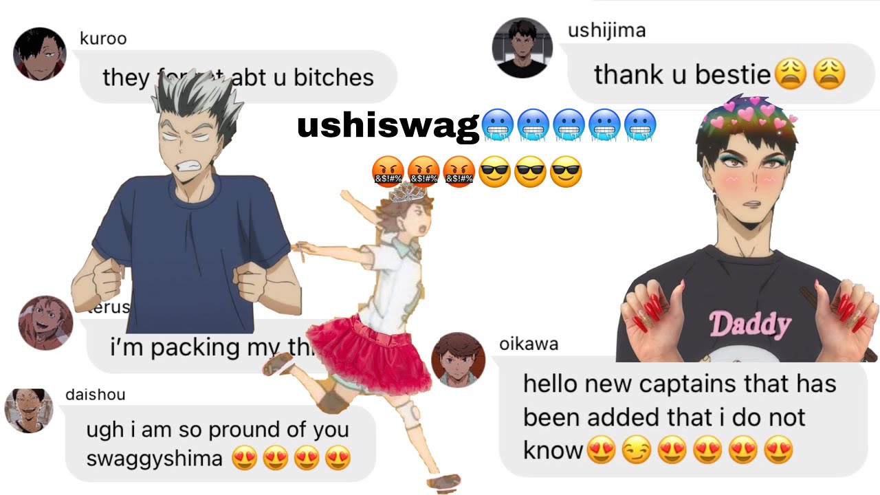 haikyuu texts - chaotic captains | swaggy ushijima? |
