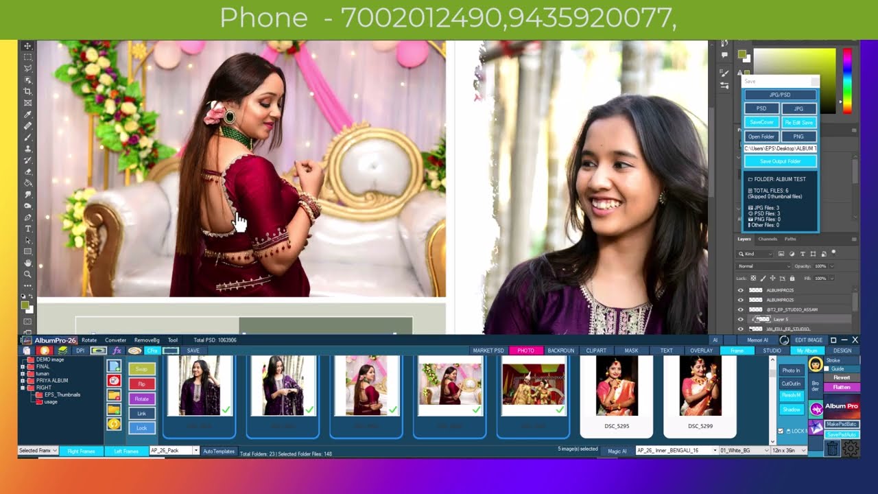 AlbumPro software me sirf 1 click me album design