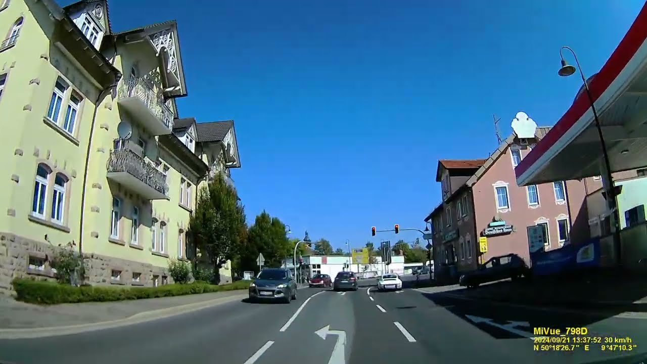 D: Stadt Bad Brückenau. Landkreis Bad Kissingen. Rundfahrt durch die Stadtmitte. September 2024