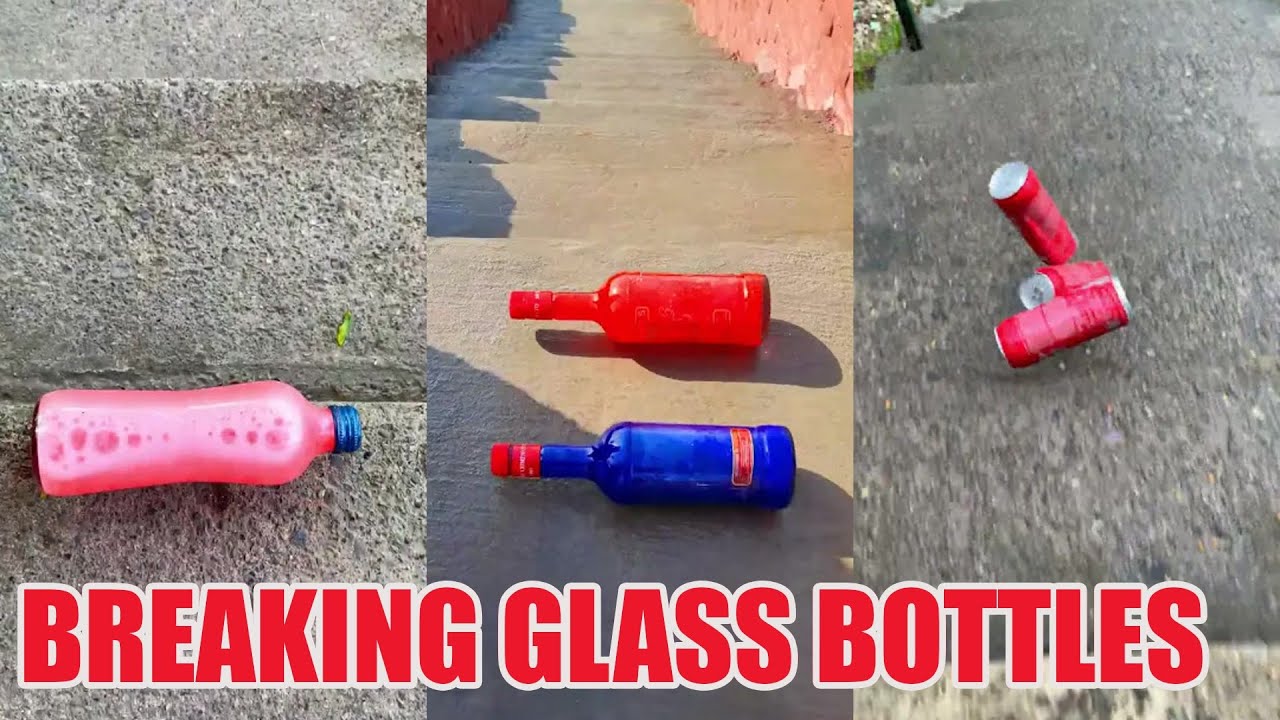 Breaking Glass Bottles & Balloon Drops 😱🔥 Crushing Crunchy & Soft Things! 