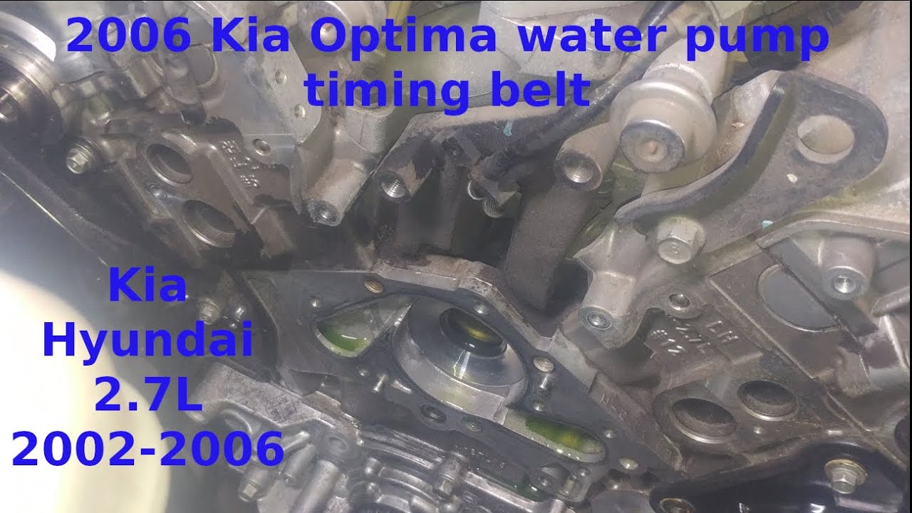 Water pump replacement 2006 Kia Optima 2.7L timing belt. 2002-2006