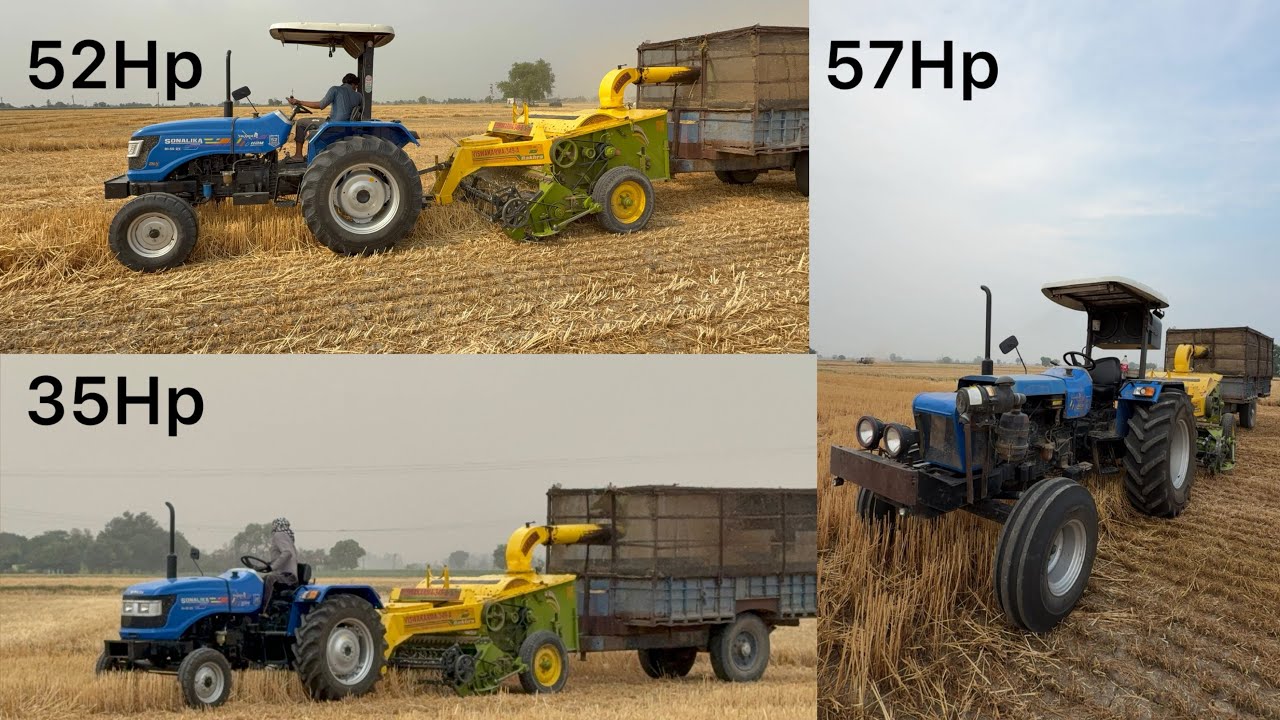 Sonalika35/ sonalika50/ sonalika750 performance on straw reaper with timing 💪🤯