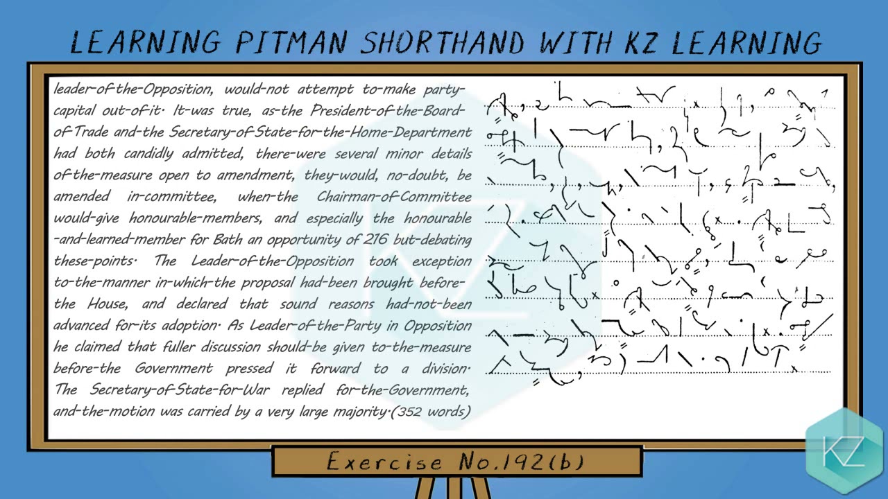 Exercise No.192 @ 80 WPM - Pitman Shorthand Dictation - KZ Learning