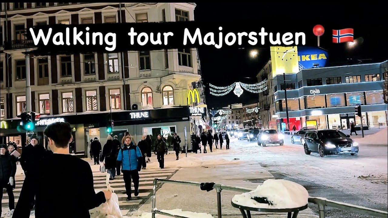 Walking tour Majorstuen Oslo Norway🇳🇴HD-Rush street-Famous places of Norway