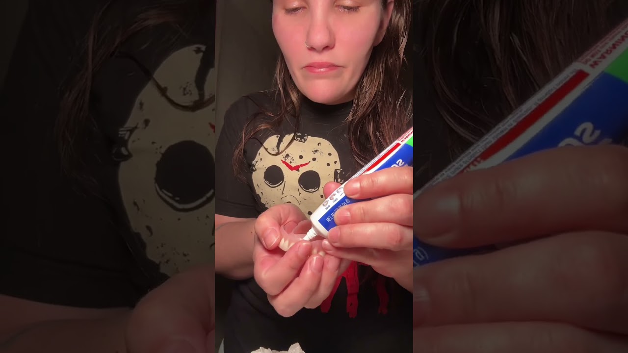 Happy Friday❤️. Let’s glue the dentures in for work🫶🏻