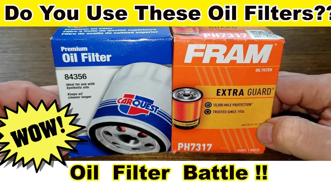 Carquest 84356 Oil Filter vs. Fram Extra Guard PH7317 Oil Filter Cut Open