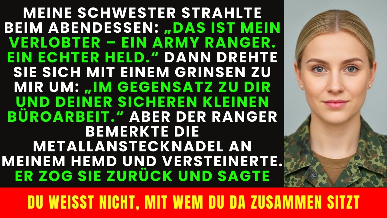 Sie prahlte, ihr Verlobter sei der wahre Held — doch als er meine Anstecknadel sah, verlor er die