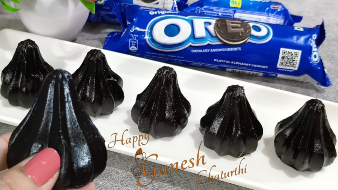 बिना गैस जलाये बप्पा के लिए Oreo Biscuit Modak |How to Make Modak Recipe | Oreo Biscuit Modak recipe
