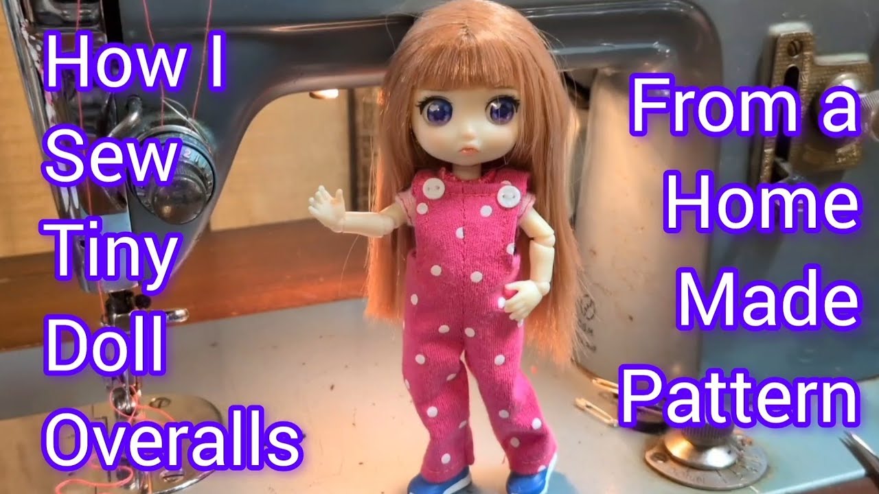 How I sew tiny doll overalls from a home made pattern