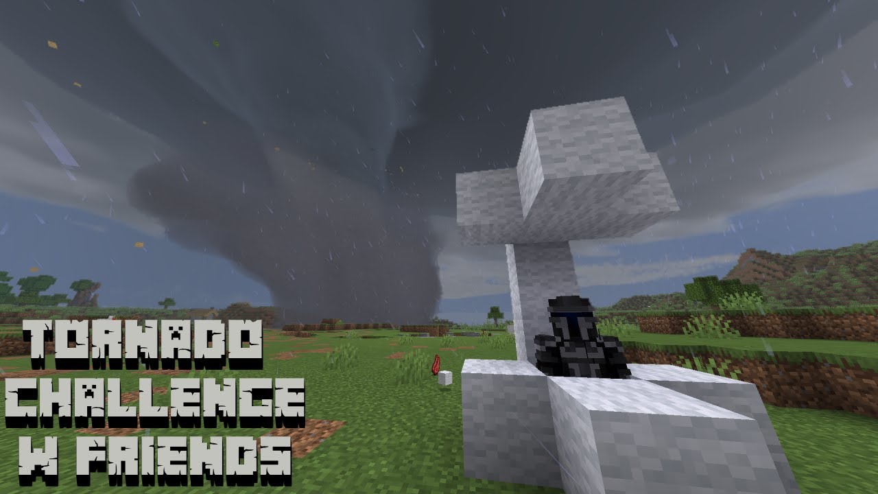 Minecraft Tornado Challenge w/Friends (New Tornado Mod)
