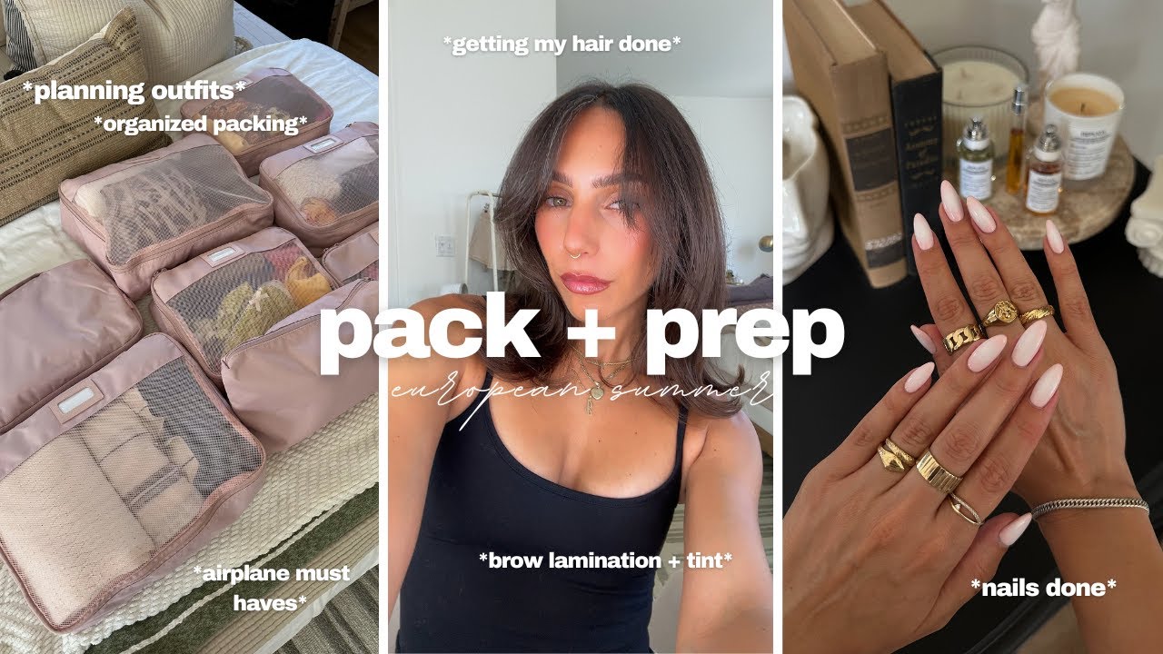PACK & PREP FOR ITALY 🇮🇹 *getting my hair done, organized planning + packing, vacation glow up*