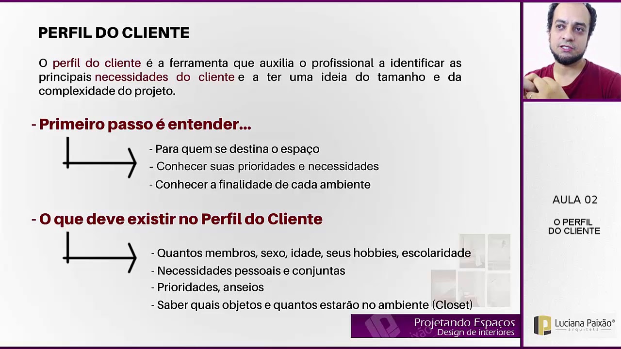 Mini curso de Design de Interiores: AULA 02 – O PERFIL DO CLIENTE