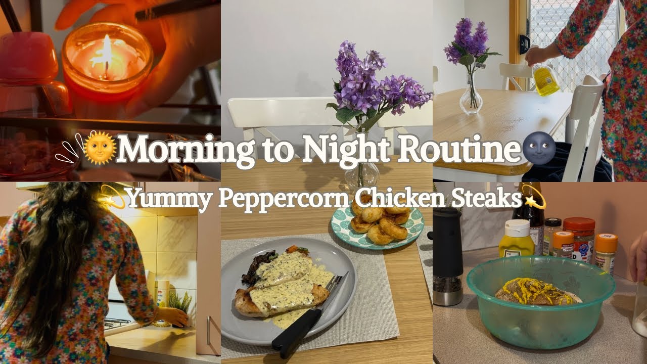 Cooking and Cleaning Vlog 🌻 || Peppercorn Chicken Steaks || Best White Sauce Chicken Steaks 