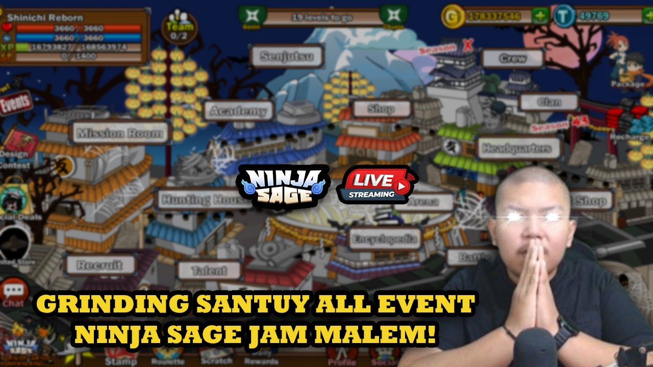 [🔴] GRINDING SANTUY JAM MALEM ALL EVENT NINJA SAGE!