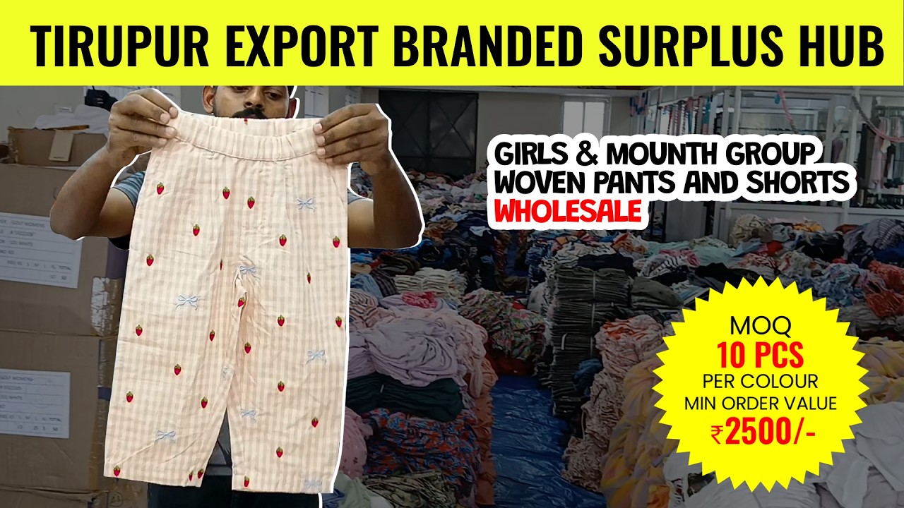 ✨ Girls Woven Bottoms Wholesale | Month & Year Pants & Shorts | Tirupur Hub✨