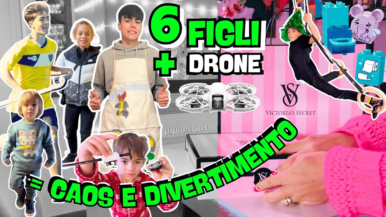 6 FIGLI, febbre, giochi e riprese con il DRONE! #dayroutine #mammaefigli #famiglia