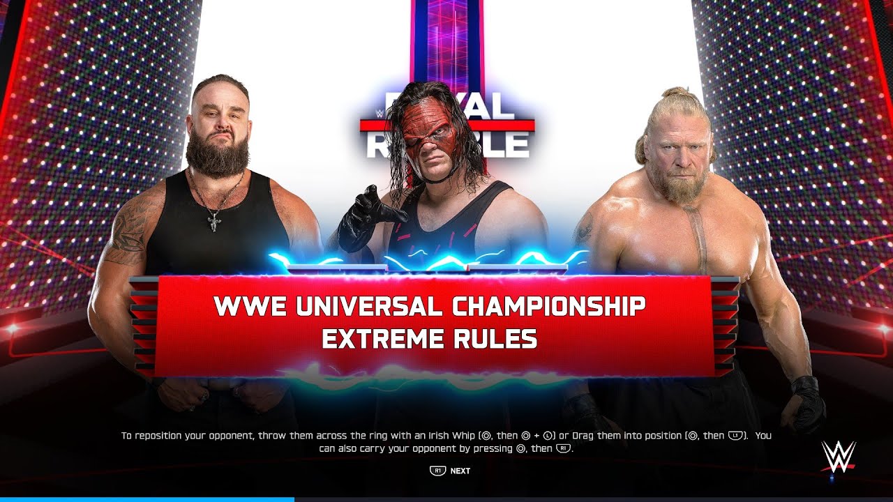 Kane vs Brock Lesnar & Braun Strowman WWE Extreme Rules Match WWE 2K25 