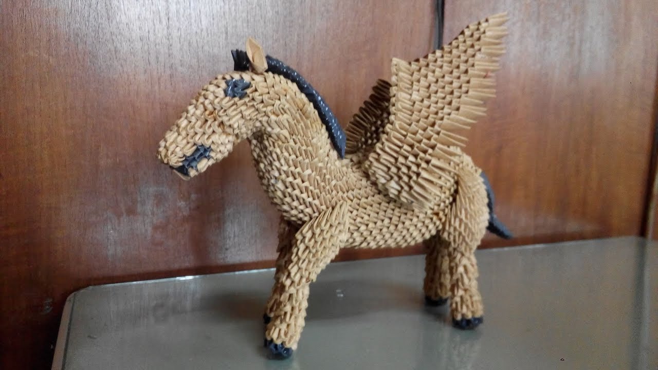 how to make origami 3d horse/ pegasus part 1