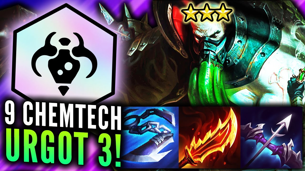 9 CHEMTECH URGOT 3 ⭐⭐⭐ INFINITE ATTACK SPEED AND HEALTH REGEN!  | Teamfight Tactics Patch 12.2