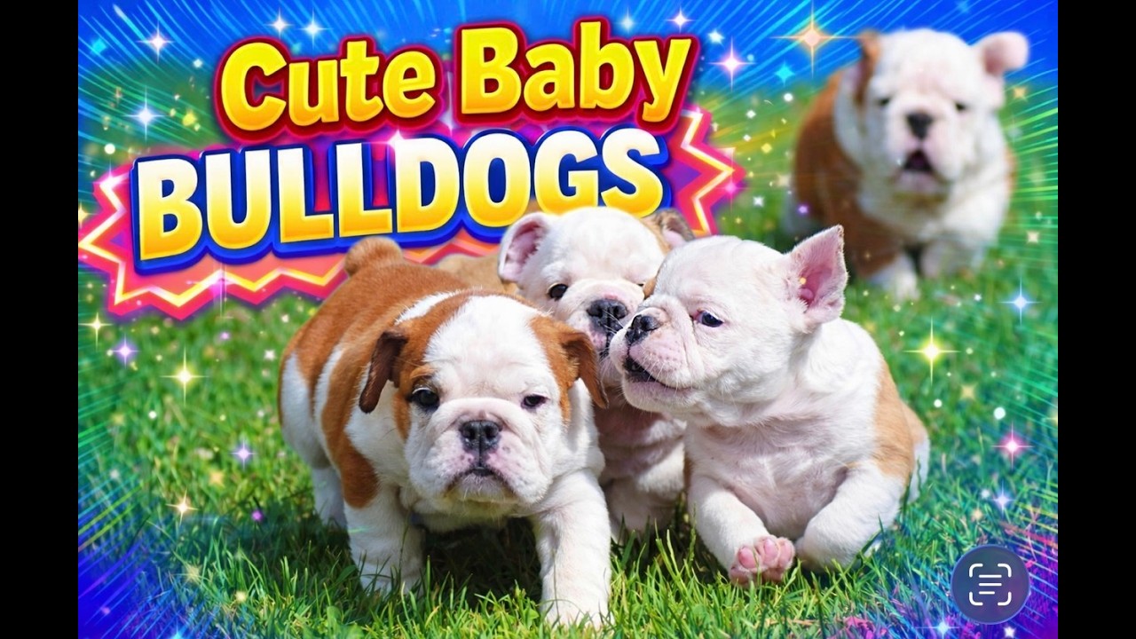 Bull Dog Puppies Being Cute  !!!!!!!!