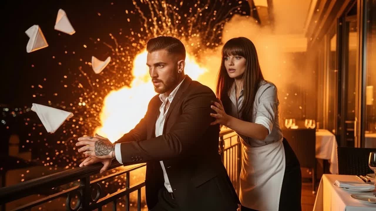 Waitress Pushed the Mafia Boss Off the Balcony — Seconds Before the Explosion Behind Him