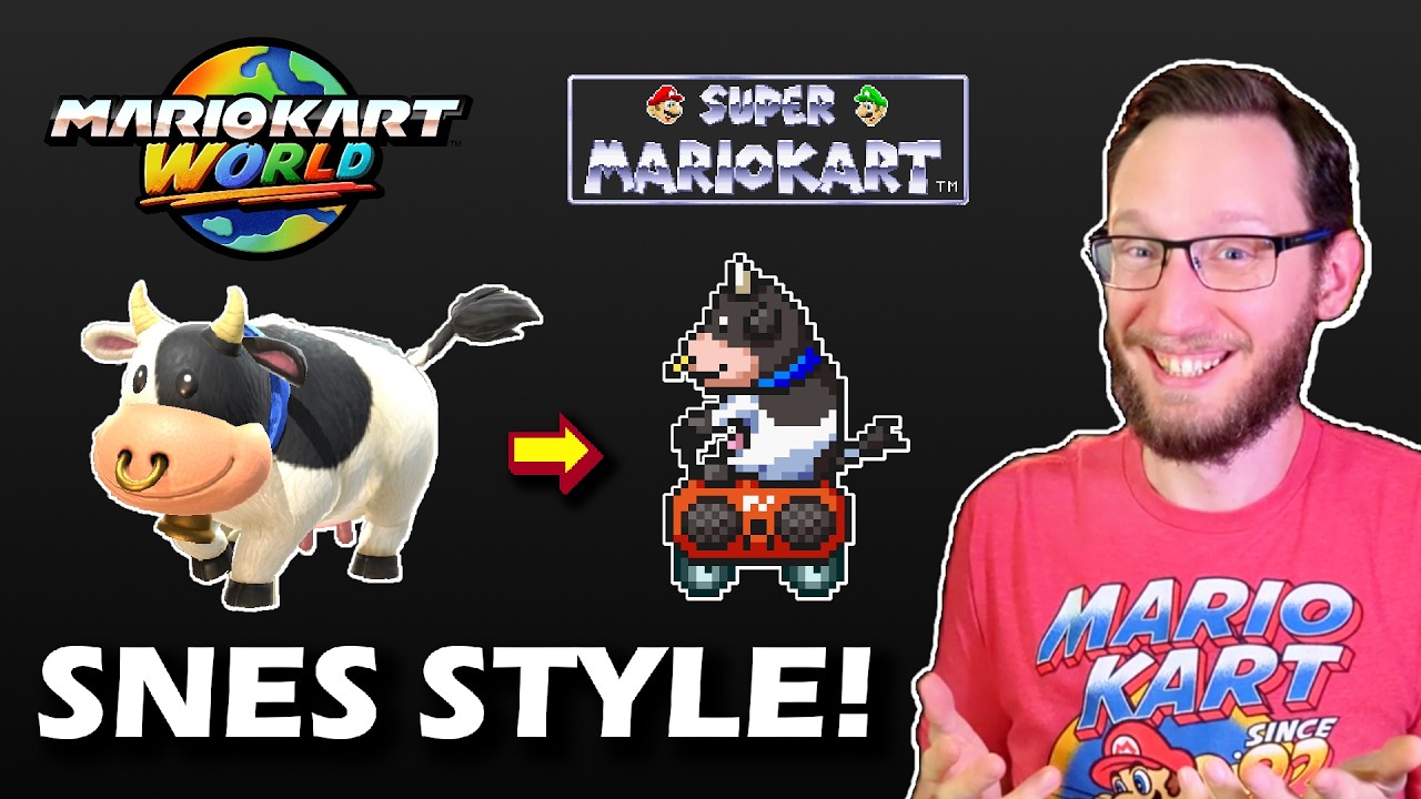 Все персонажи Mario Kart World, НО в стиле SNES! (Пиксель-арт)