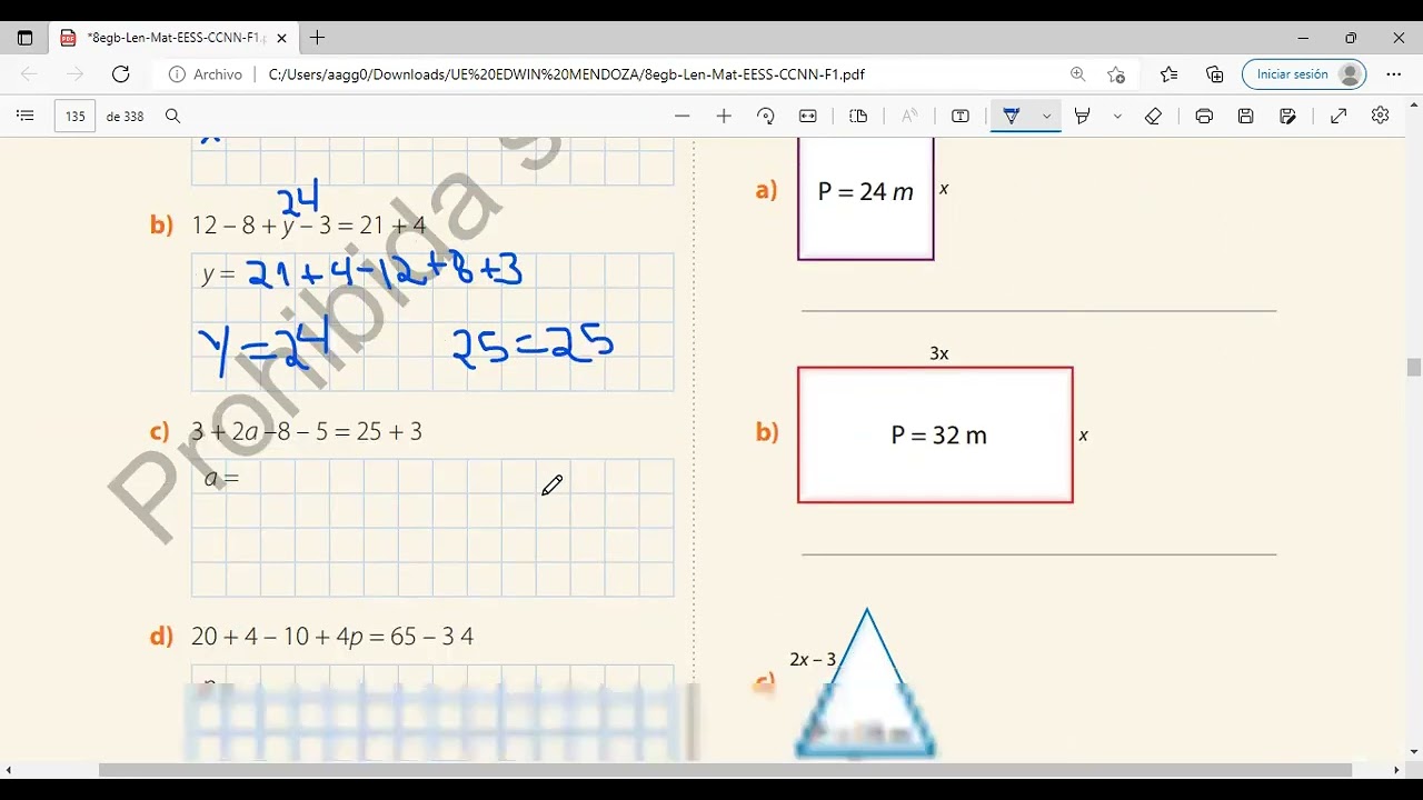 VARIABLES, ECUACIONES TEMA 5 OCTAVO AÑO BÁSICO PÁGINA 68