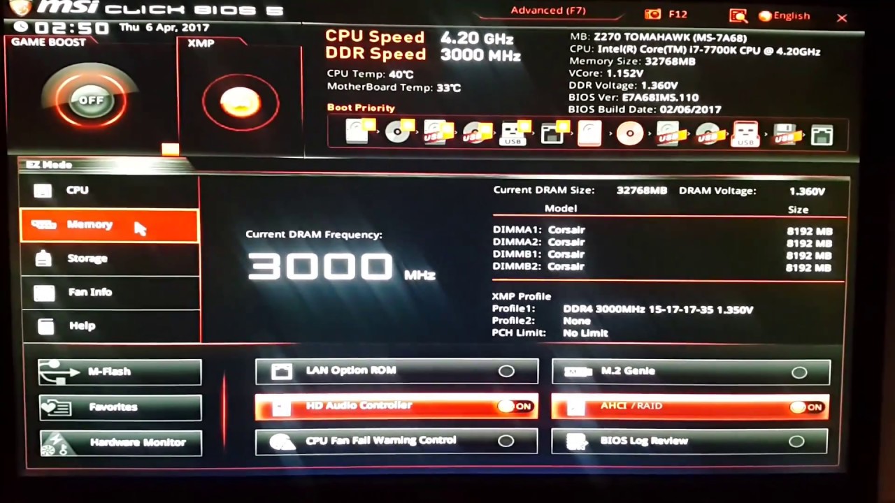 How to update BIOS of MSI Z270 Tomahawk motherboard