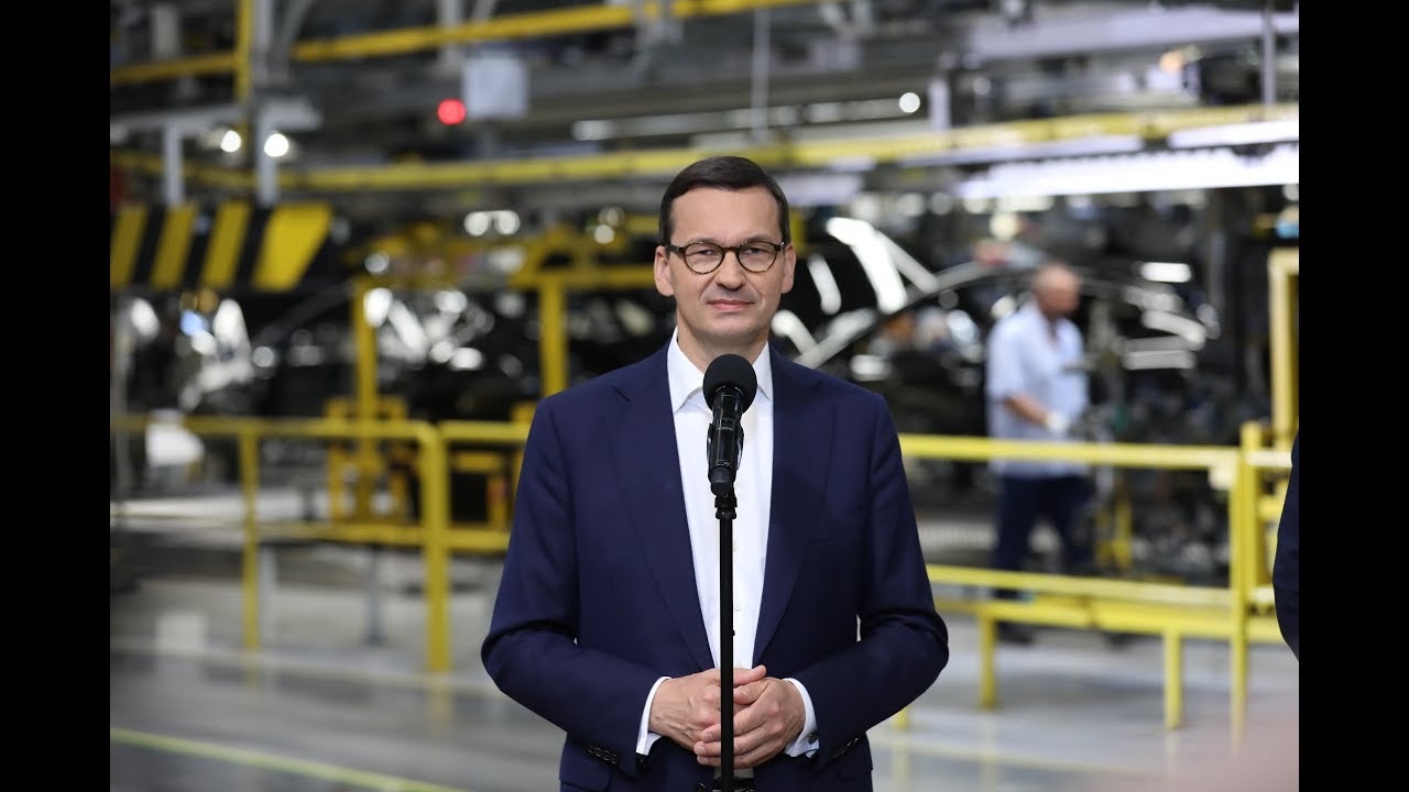 Mateusz Morawiecki podczas konferencji w Opel Manufacturing Poland w Gliwicach