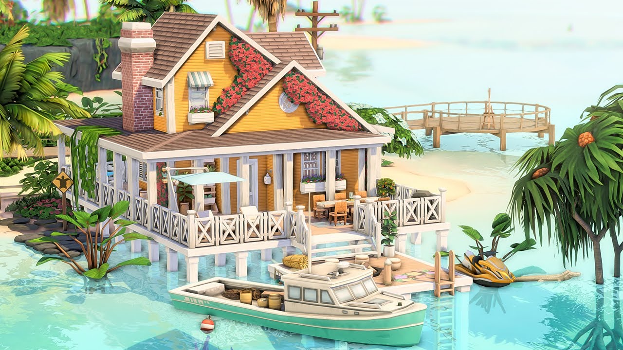 Tropical Beach House in Sulani 🌴 The Sims 4 Speed Build | #simmerkhai10k | No CC​