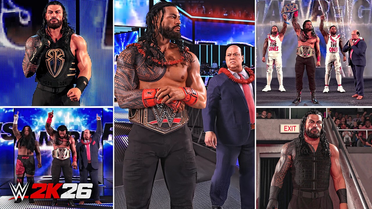 WWE 2K26 - All Roman Reigns Entrances! (60 FPS)