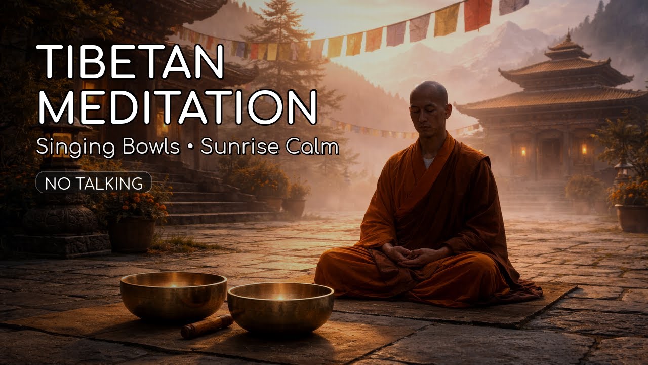 Deep Calm Meditation | Tibetan Monastery Ambience + Singing Bowls