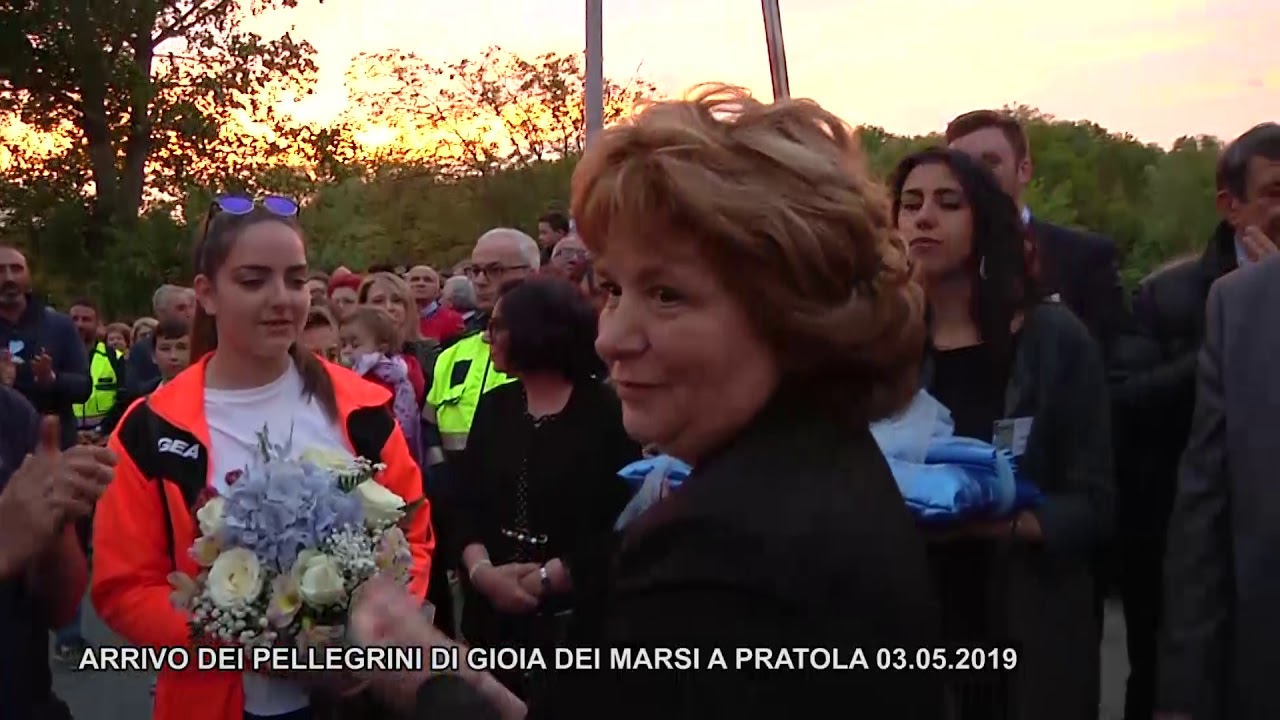 ARRIVO DEI PELLEGRINI DI GIOIA DEI MARSI A PRATOLA 03 05 2019