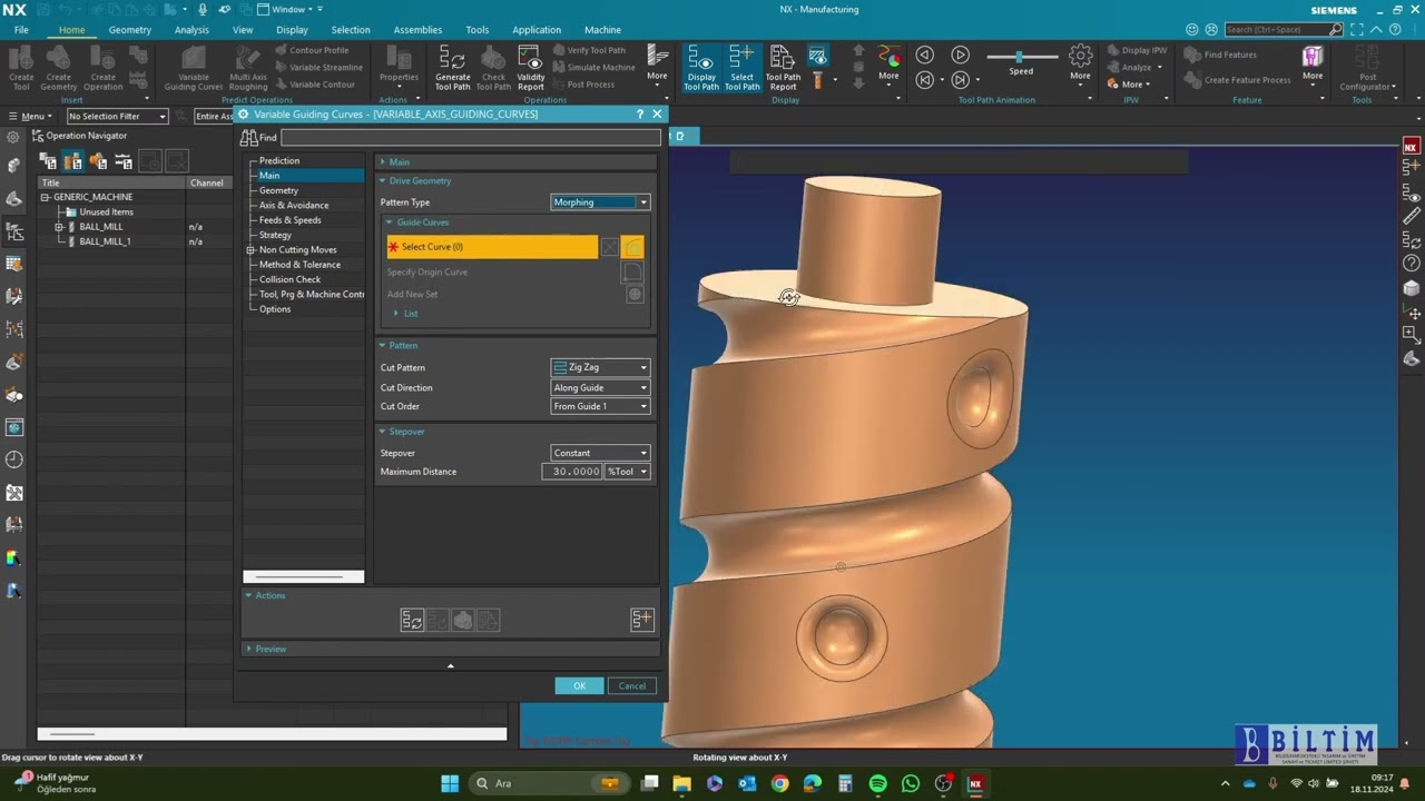 Siemens NX CAM İpuçları - Variable Guiding Curves