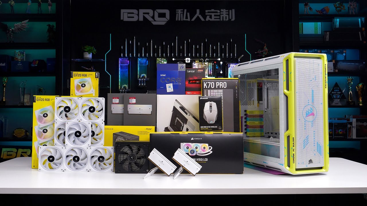 「BRO」4K PC Build Corsair 5000T White Custom Family Bucket.AIO 海盗船5000T 白色机箱改装海盗船主题#pcbuild