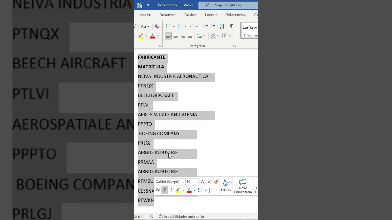 Transforme texto em tabela no Word com o recurso: Converter texto em tabela