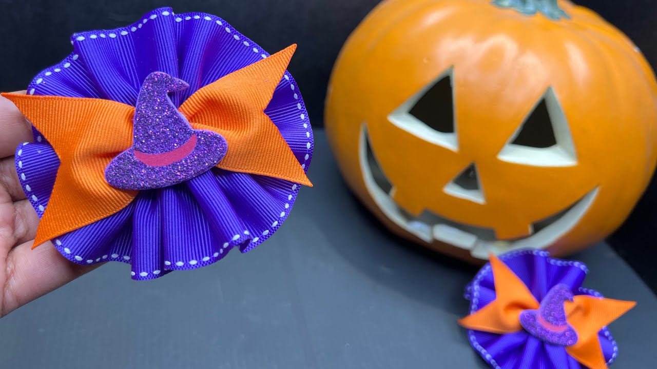 Manualidades de halloween / Moño para niñas de halloween 🎃