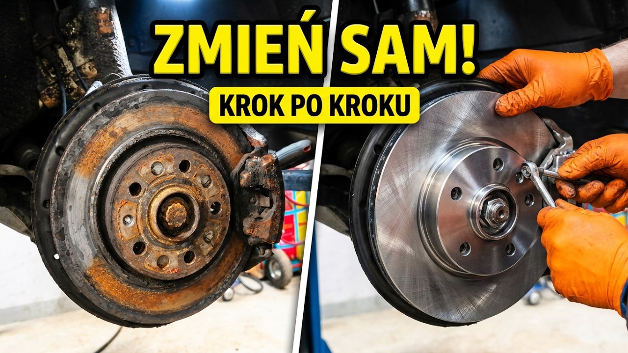 Wymiana tarczy i klocków hamulcowych na osi przedniej skoda vag