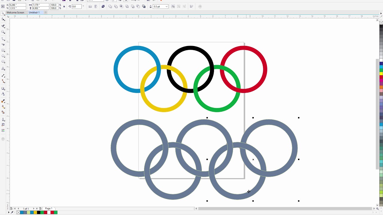 Creating Olympic Logo I How to Draw the Olympic Rings In CorelDraw X7 In Urdu & Hindi