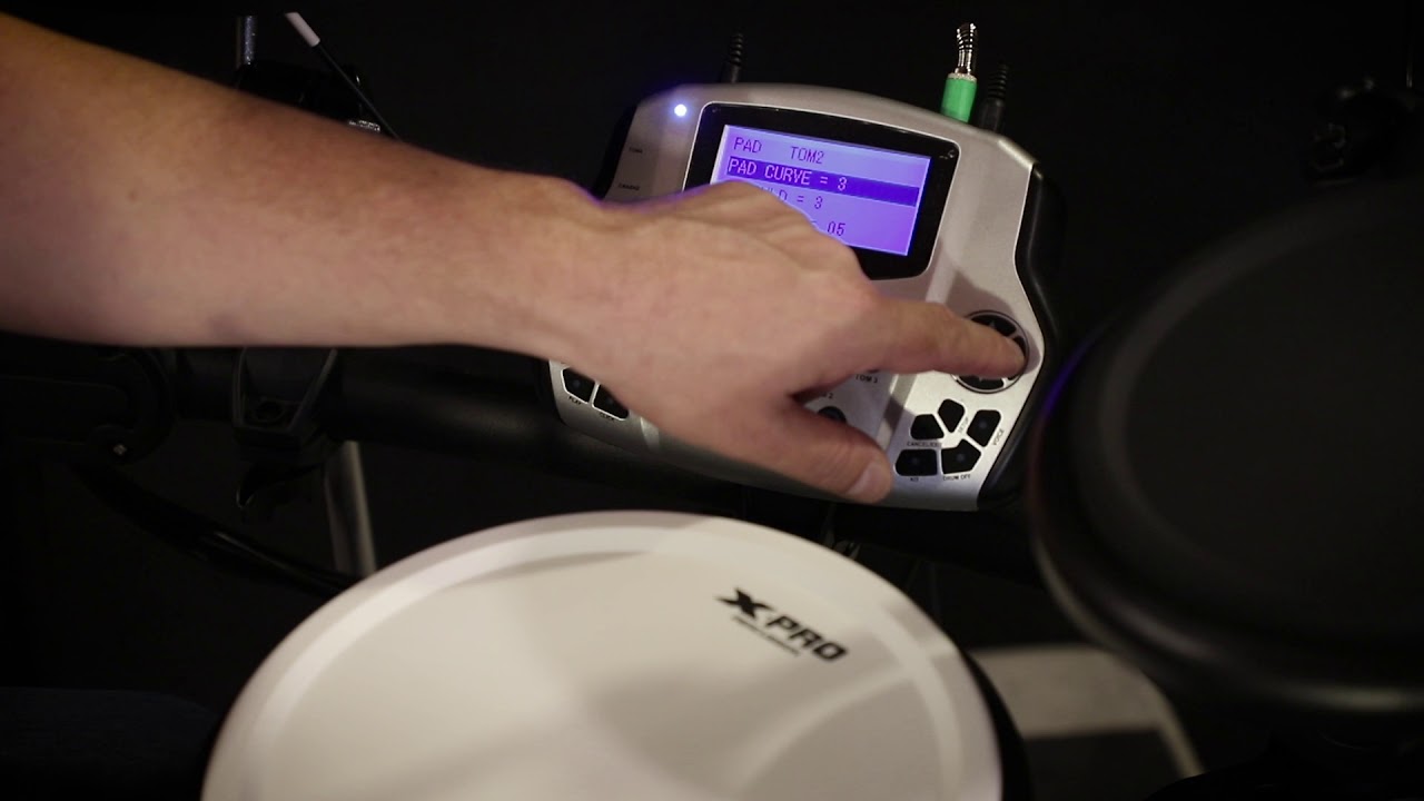 Configurar a sensibilidadade dos pads da bateria eletrônica X-Pro Percussion